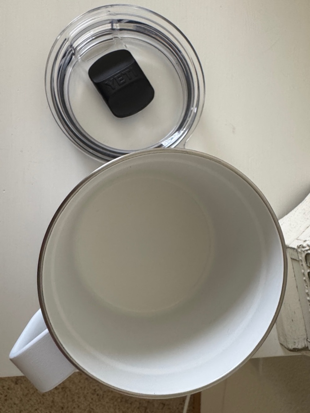 Yeti Rambler White Mug Ceramic Lining Stainless 14oz Mug Clear Magslider Lid - Picture 5 of 7